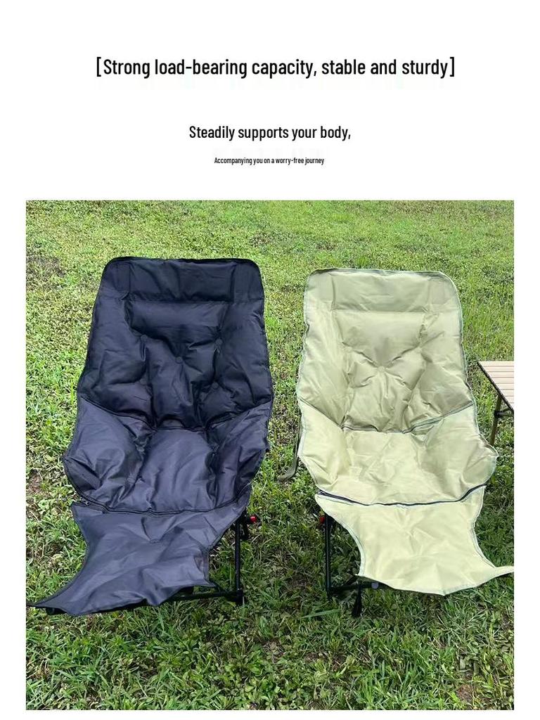 Convertible Outdoor Cotton-Padded Recliner with Adjustable Leg Rest - Portable, Thickened for Sleeping and Sitting.