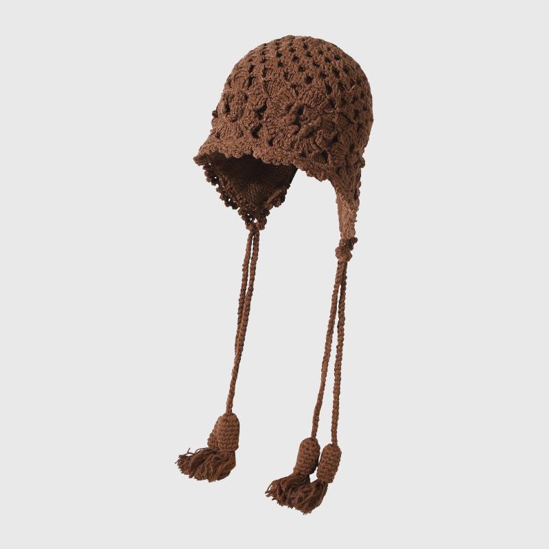 Fancy Girls Outdoor Travel Woman Hollowed-out Knitted Fashion Hat