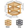Large Capacity 3 Tier Bamboo Corner Shelf Simple Stable Spice Jars Storage Rack Space Saving Cabinet Organizer
