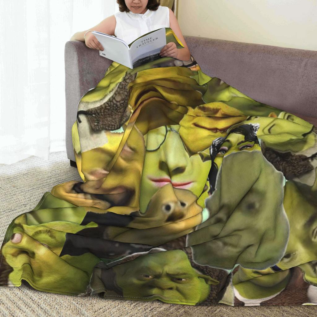 Coperta Ponderata in Flanella Elegante S-Shreks Calde Coperte in Peluche Morbido Copriletto per Letto Soggiorno Casa Picnic Divano