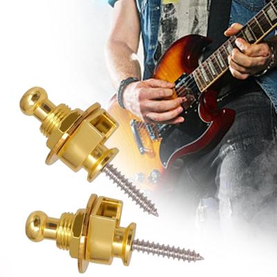 Set of 2 Guitar Strap Safe Locks Elegant Buttons Guitar Accessory Set Metal Strap Locks Electric Guitar Part for Guitar