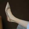 2024 Women Sandals Fashion Studded Pointed Toe Flats Leather Open Toe Sandals Women's Sandals Ladies Flats Shoes Woman Sandalen