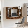 Wall Mounted Desk In Smoked Oak Finish 105 X 48 X 75 Cm Particleboard