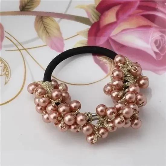 

Модные однотонные аксессуары для волос, жемчуг, бусины, повязки на голову, держатели для хвостиков для девочек, винтажные резинки для волос, аксессуары, подарки 1pcs золотой
