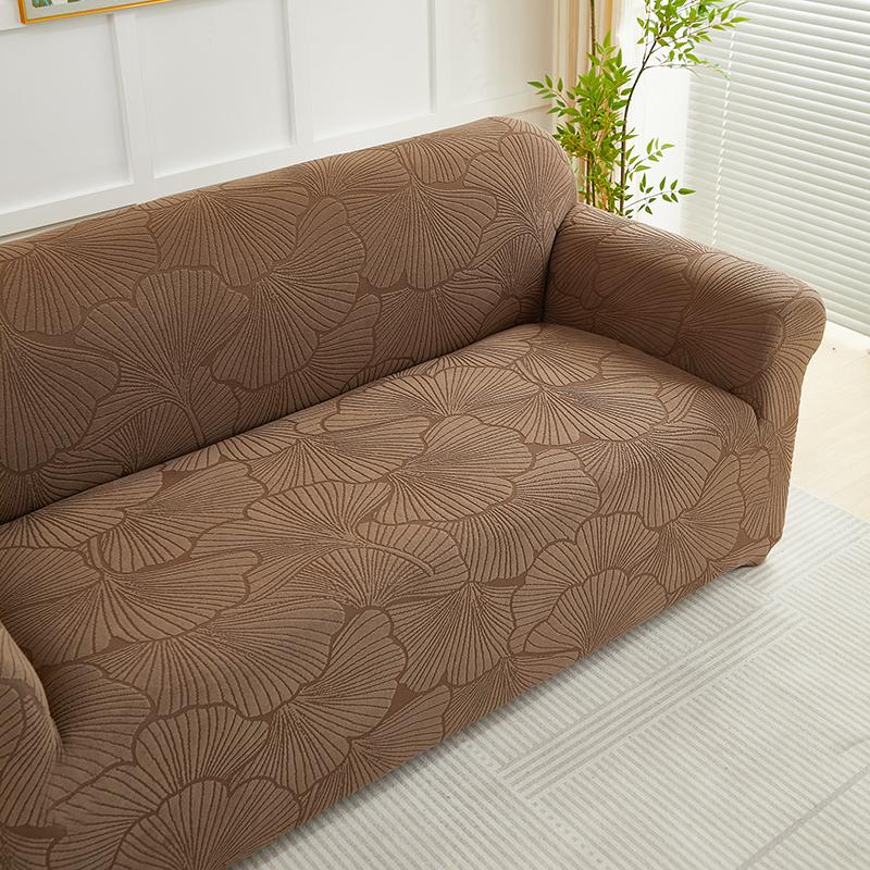 1pc Ginkgo Leaves Pattern Sofa Cover Thicken Non-slip Jacquard Sofa Couch Cover Universal Dustproof Sofa Slipcover Home Decor