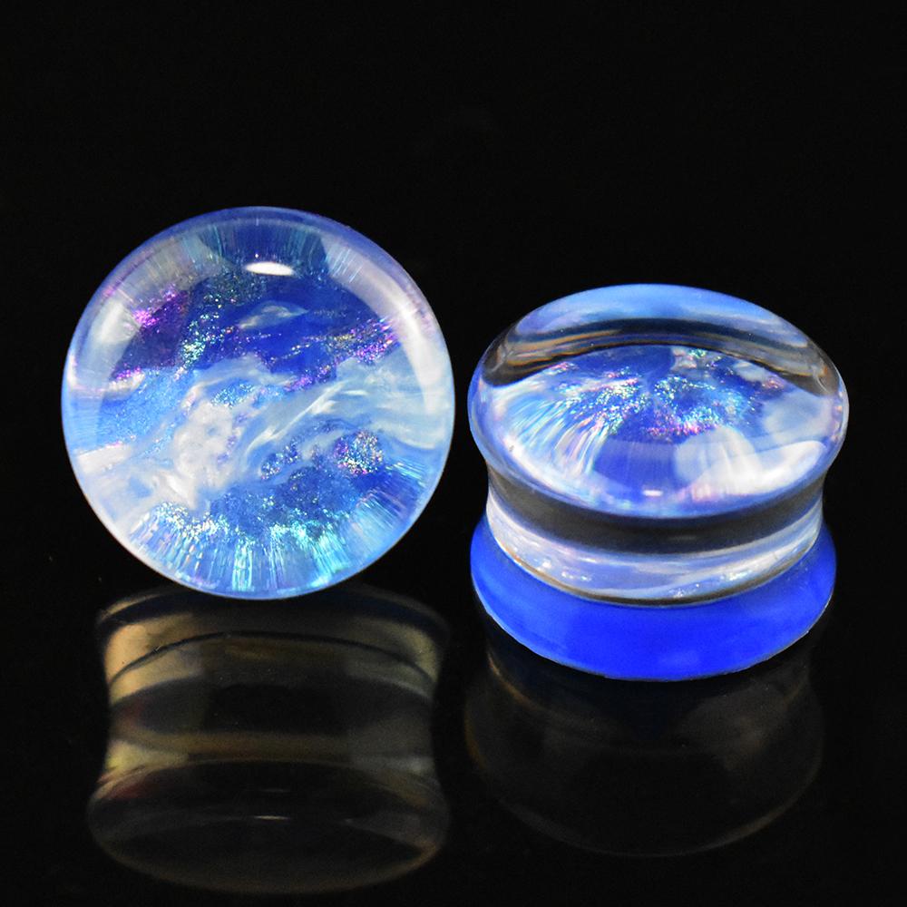 A Pair of 6-50mm Shiny and Brilliant Circular Shapes, Semi Transparent Ear Gauges, Tunnel Plugs, Acrylic Body Piercing Jewelry