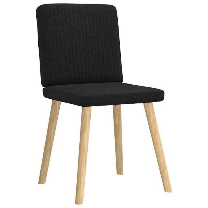 VidaXL Dining Chairs Set of 6 Black Fabric, Chair, Living Room Chair, Accent Chair, Kitchen Chair, Dining Room Seat 3315569