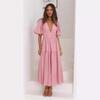 Women's Casual Fashion Trend Summer V-neck Waist Midlength Dress