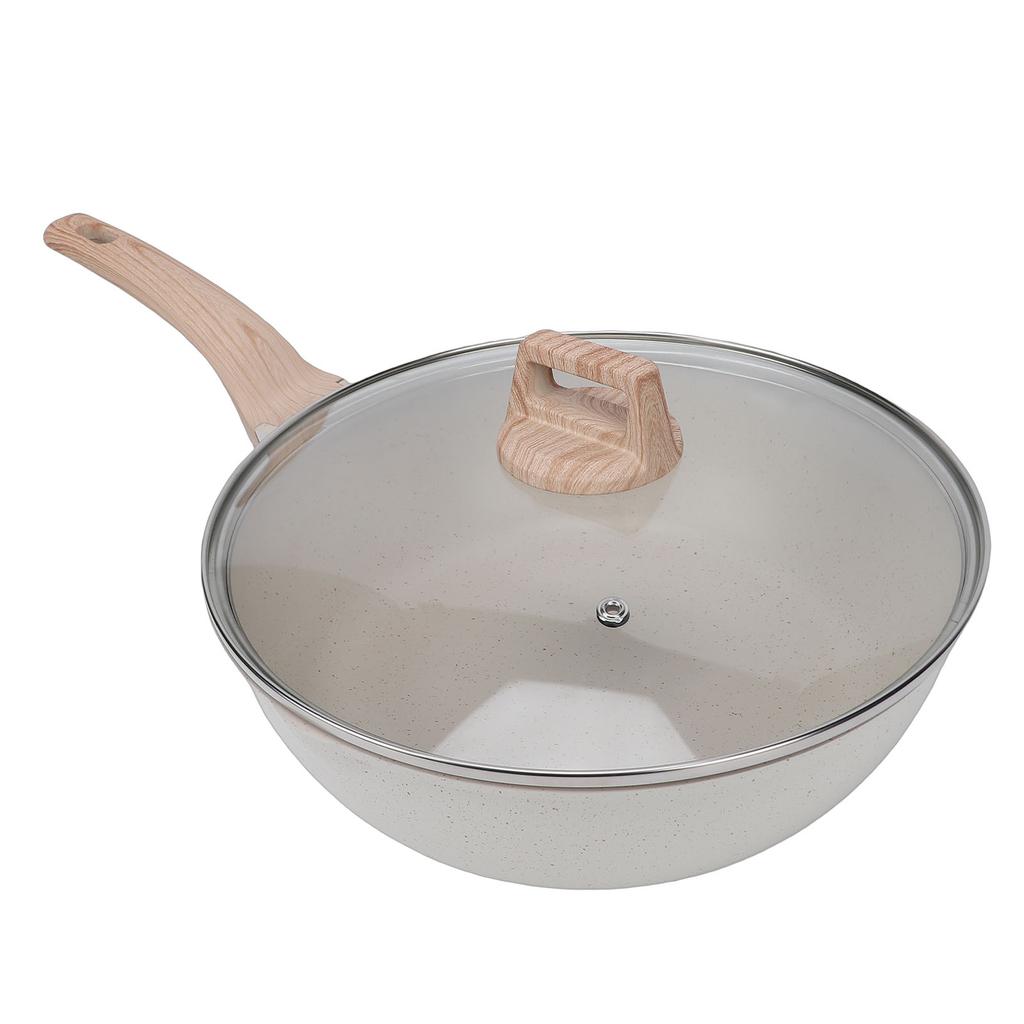 Antihaftbeschichtete Fritteuse Aluminiumlegierung Steinbeschichtung Sautierpfanne Pfanne mit Deckel für Küche Induktionsherd Gasherd