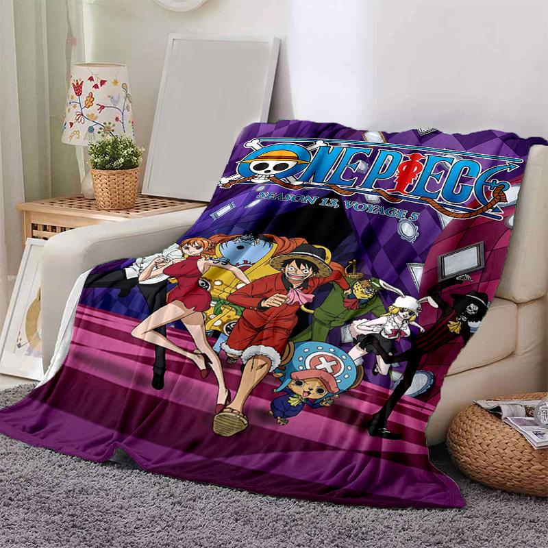 1pc One Piece Season Adventure Soft Throw Blanket Flannel All Season Light Weight Living Room/Bedroom Warm Blanket. M7270130