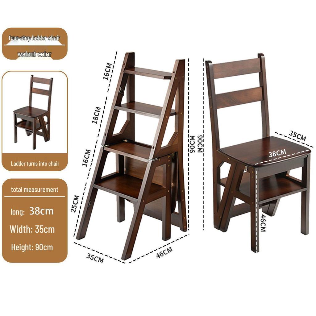 Folding Solid Wood Ladder Chair for Home and Elderly Use