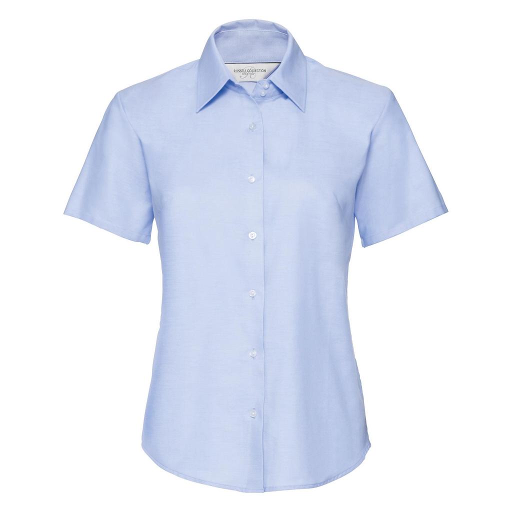Russell Collection Ladies/Womens Short Sleeve Easy Care Oxford Shirt