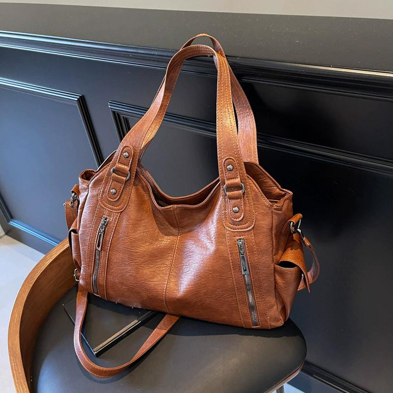 Weiche Innentasche Umhängetaschen Hochwertige Einfarbige Taschen für Damen Mode Reißverschluss PU Crossbody Handtaschen