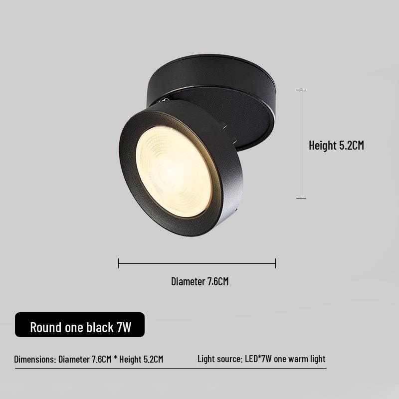 Folding Surface-Mounted Adjustable LED Spotlight for Hallway and Background Wall