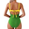 Women Color Block One Piece Swimsuit Quick Dry Slimming Tummy Coverage Bathing Suit