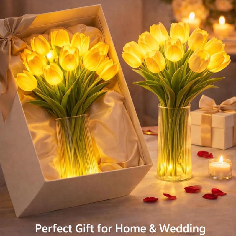 Romantic Glowing Tulip Night Light Bouquet - Mixed Colors