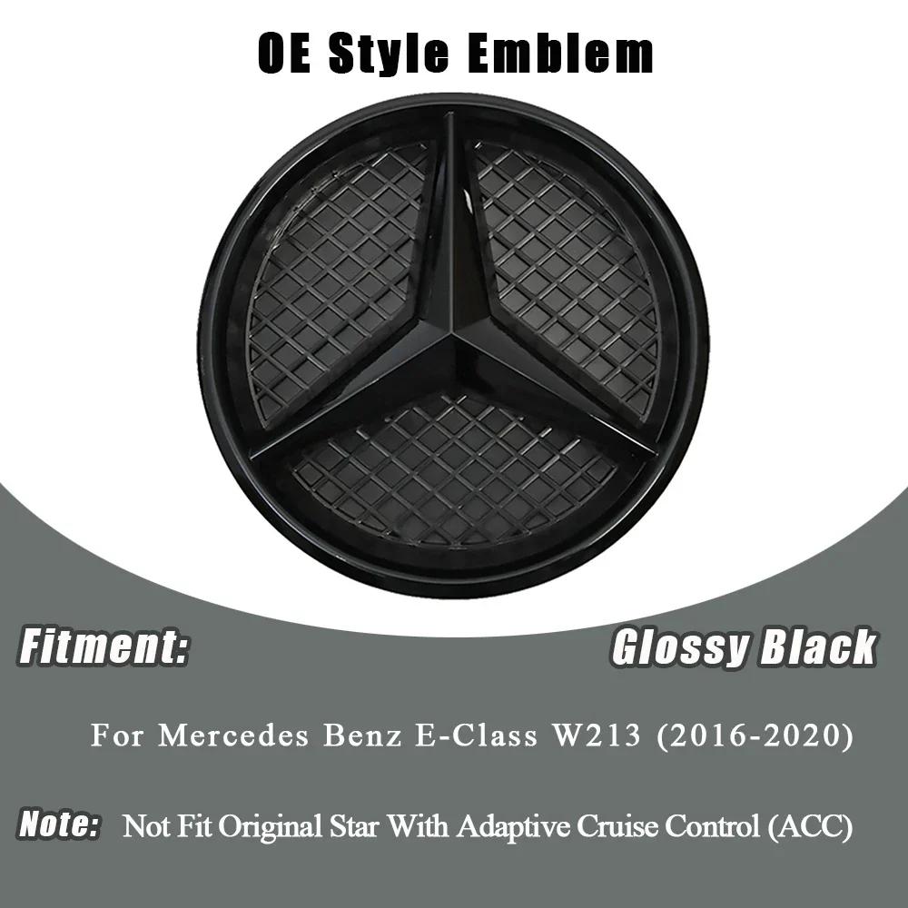 

Car Sticker 3D Mirror For Mercedes Benz E-Class W213 2016-2020 E200 E250 E300 Front Grille Star Emblem Logo Glossy Black And Chr