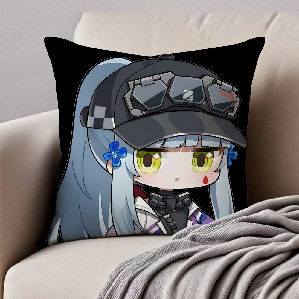 Vedio G-Game G-Girls Frontline Pillow Case Anti-Dustmite Pillowcase Invisible Zipper Silky Short Plush Sofa Cushion Cover