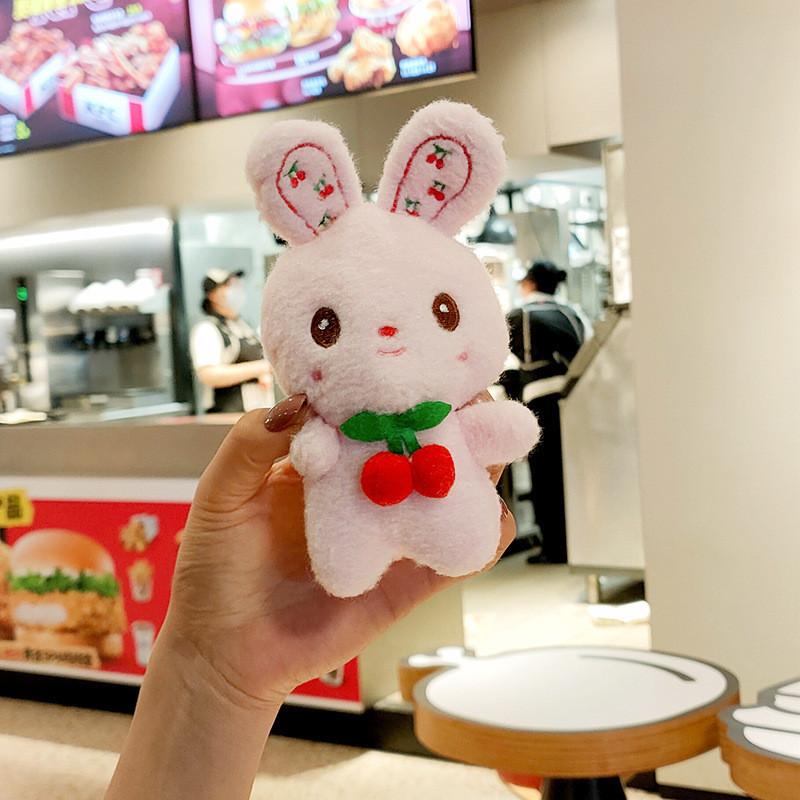 Charming And Fluffy Space Bunny Keychain In White And Blue For Stylish Backpacks