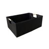 Sturdy Fabric Storage Bin With Reinforced Bottom Wooden Handles for Bedroom Office
