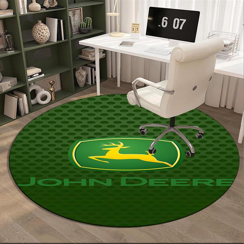 John Deere Design Round Rug for Livingroom,Bedroom, Palyroom, Chair Rug, Area Rug, Circle Carpet, Fan Christmas Gift