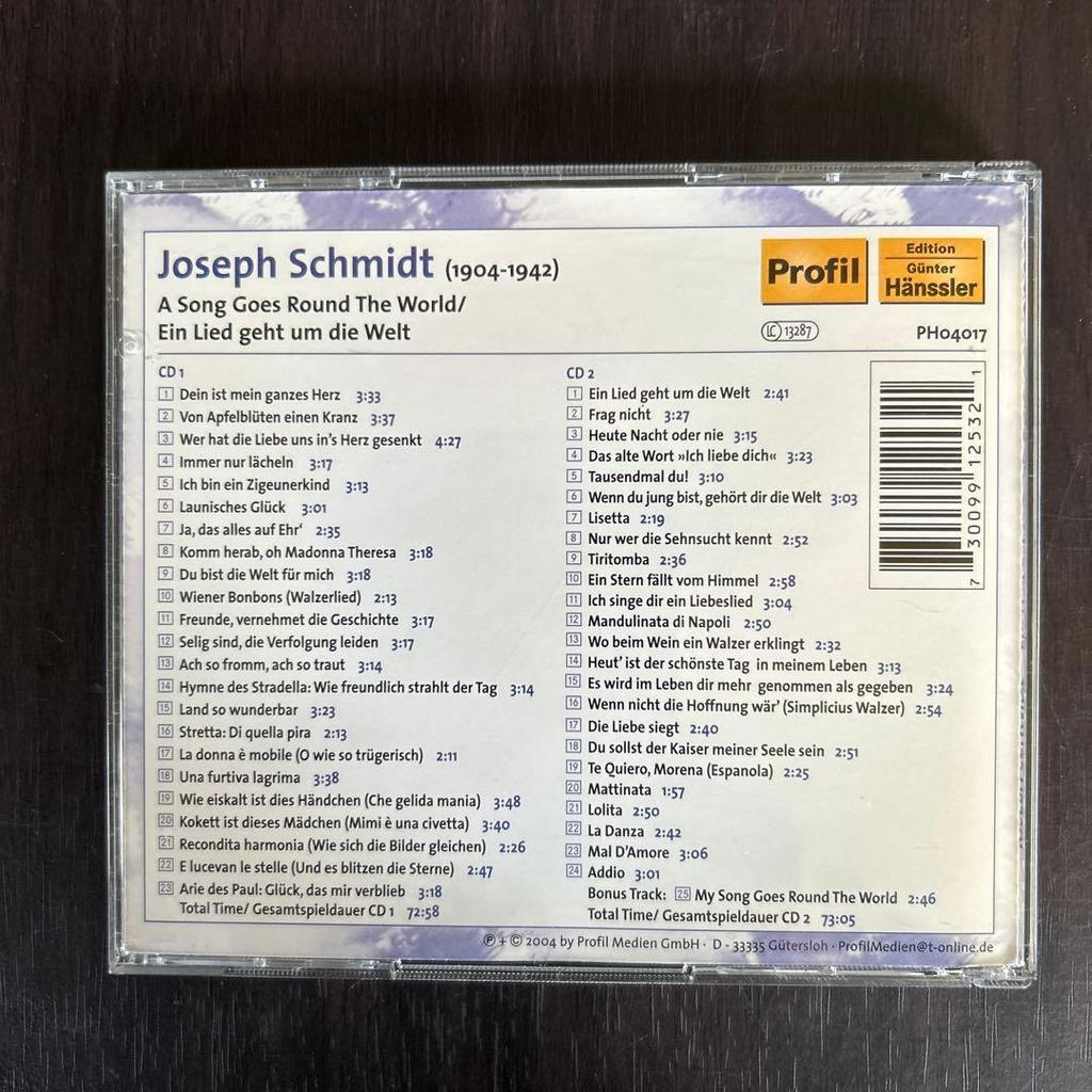 Used Joseph Schmidt A Song Goes Round CD