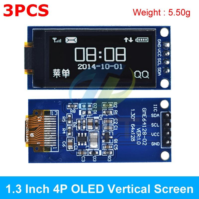 TZT 1.3 Inch OLED Display 4PIN 7PIN64×128 LCD Module SSD1312 LCD 1.3 "OLED Vertical Screen Module For Arduino