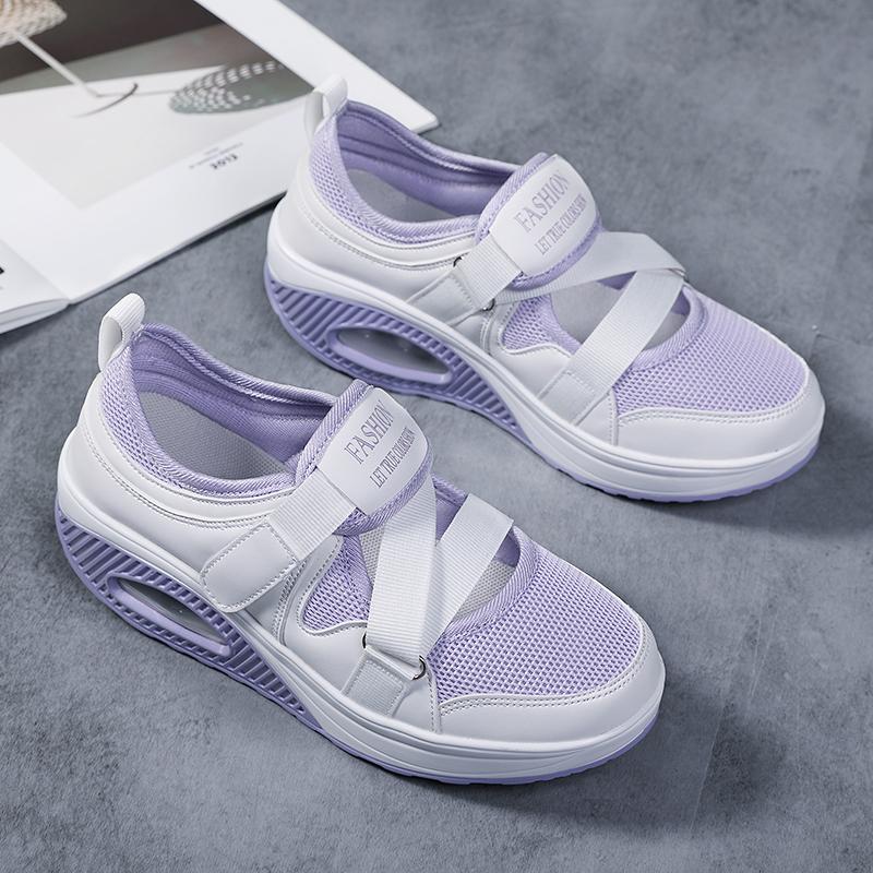 Shoe Buckle Rocking Shoes Air Cushion Casual Sports Shoes Breathable Walking Shoes Mom Shoes Elderly Shoes