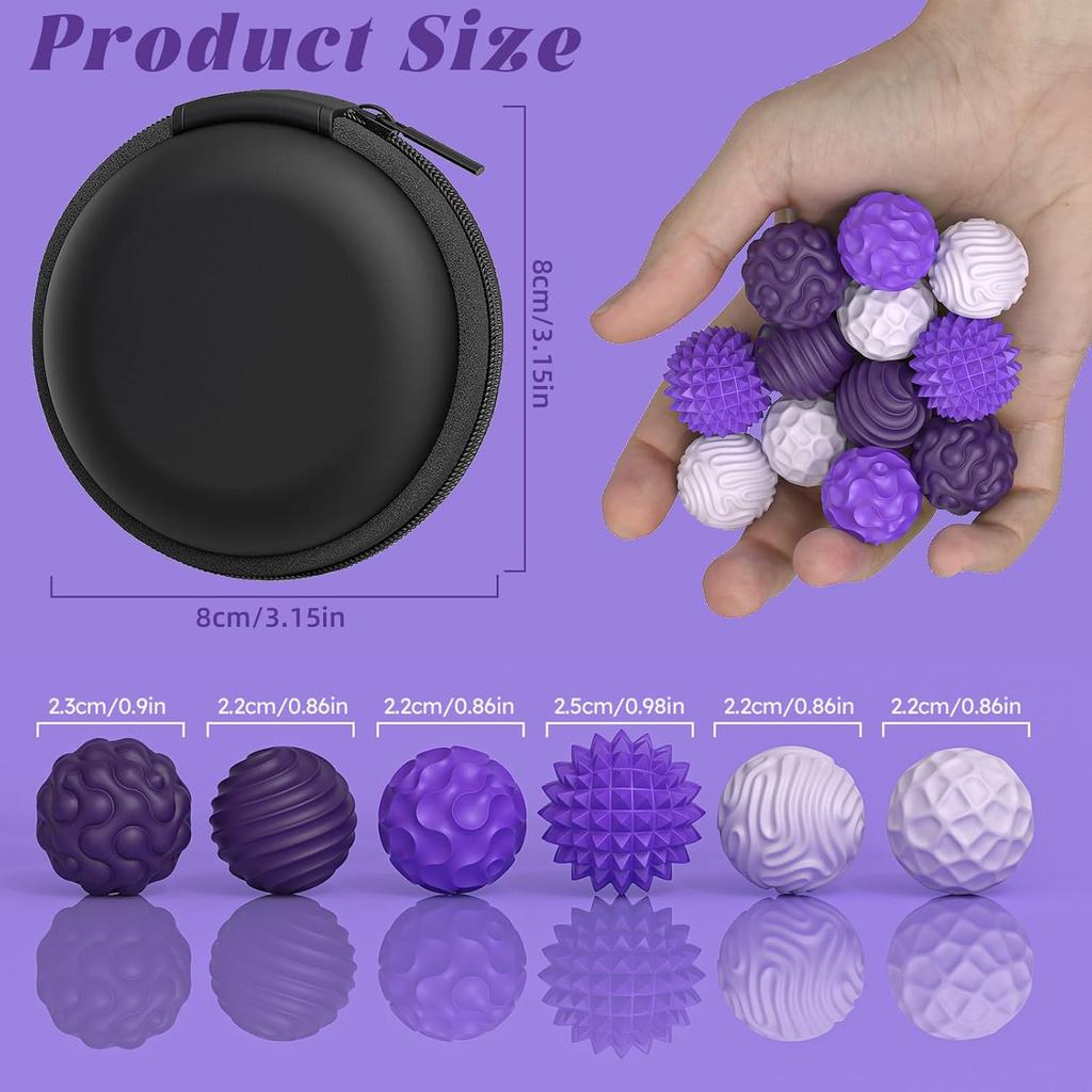 6/12pcs Magnetic Sensory Fidget Ball Toy, Attracting Stress Ball with Silicone Shell for Adults and Teens, Peace of Hands