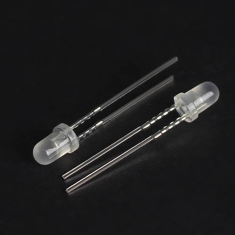 100 Stück F3-Diode, Rot, Gelb, Blau, Grün, Weiß, Nebelglühen, 3 mm, LED-Sortiment-Set, DIY-Elektronikkomponenten, 5 Farben, LED-Leuchtdioden