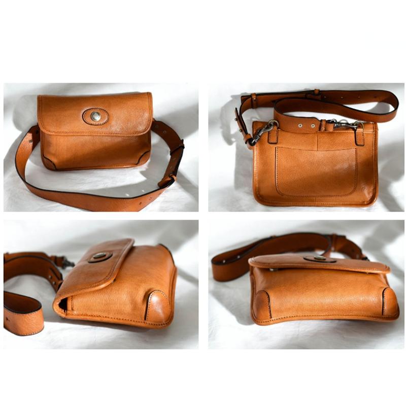 Johnature Geantă Mic Personalizată de Stradă din Piele Naturală Genți de umăr versatile retro din piele de vacă