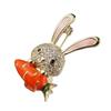 Cute Japanese Style Rabbit Brooch With Sparkling Crystal Accents Stylish Brooch Pin For Scarf Or Clothing Decoration