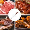 Yousheng BBQ Steak Grill Hook Meat Turner Wooden Handle Stainless Steel Food Flipper for Grilling Vegetables Portable Kitchen Tool
