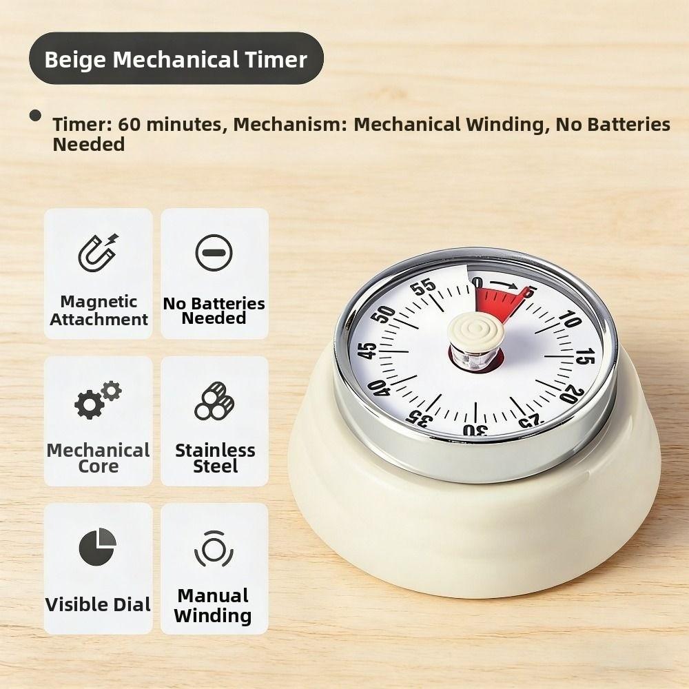 Visual Timer Mechanical Countdown Timer Magnetic Backing Cooking Timer Clock  For Baking Cooking