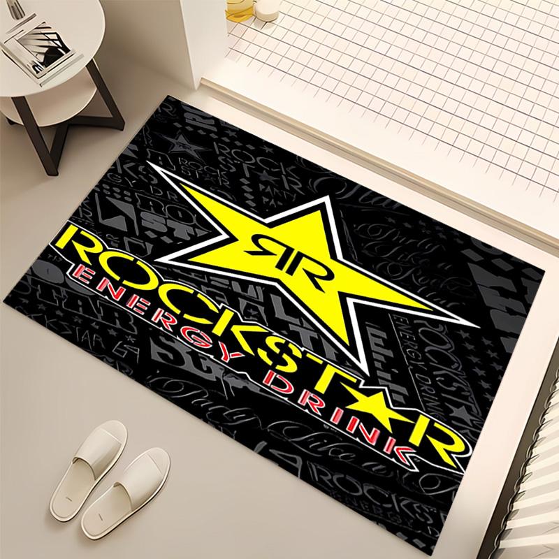 1pc Rockstar logo Print Area Rug - Soft, Washable Non-Slip Indoor Mat, Living Room, Home Office Decorative Rug,Office Decorative