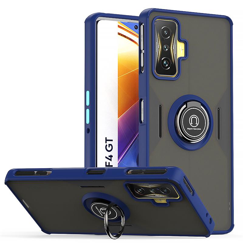 

Броньований Жорсткий ПК Чохол для Xiaomi Poco F4 GT Чохол Ударостійкий Матовий Кільце Автомобільний Магнітний Тримач Задня Кришка для PocoF4 GT Poko Pocco F4GT Poco F4 GT
