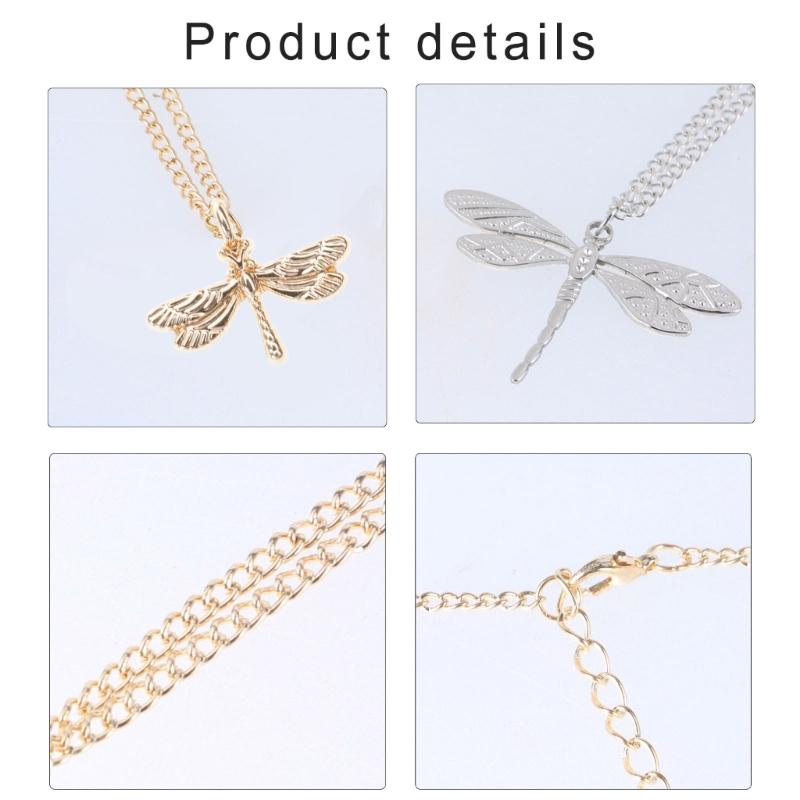 Elegant Zircon Dragonflies Pendant Necklace with Comfortable Fit Sturdy Alloy Charm Chain for Stylish Women Daily Use