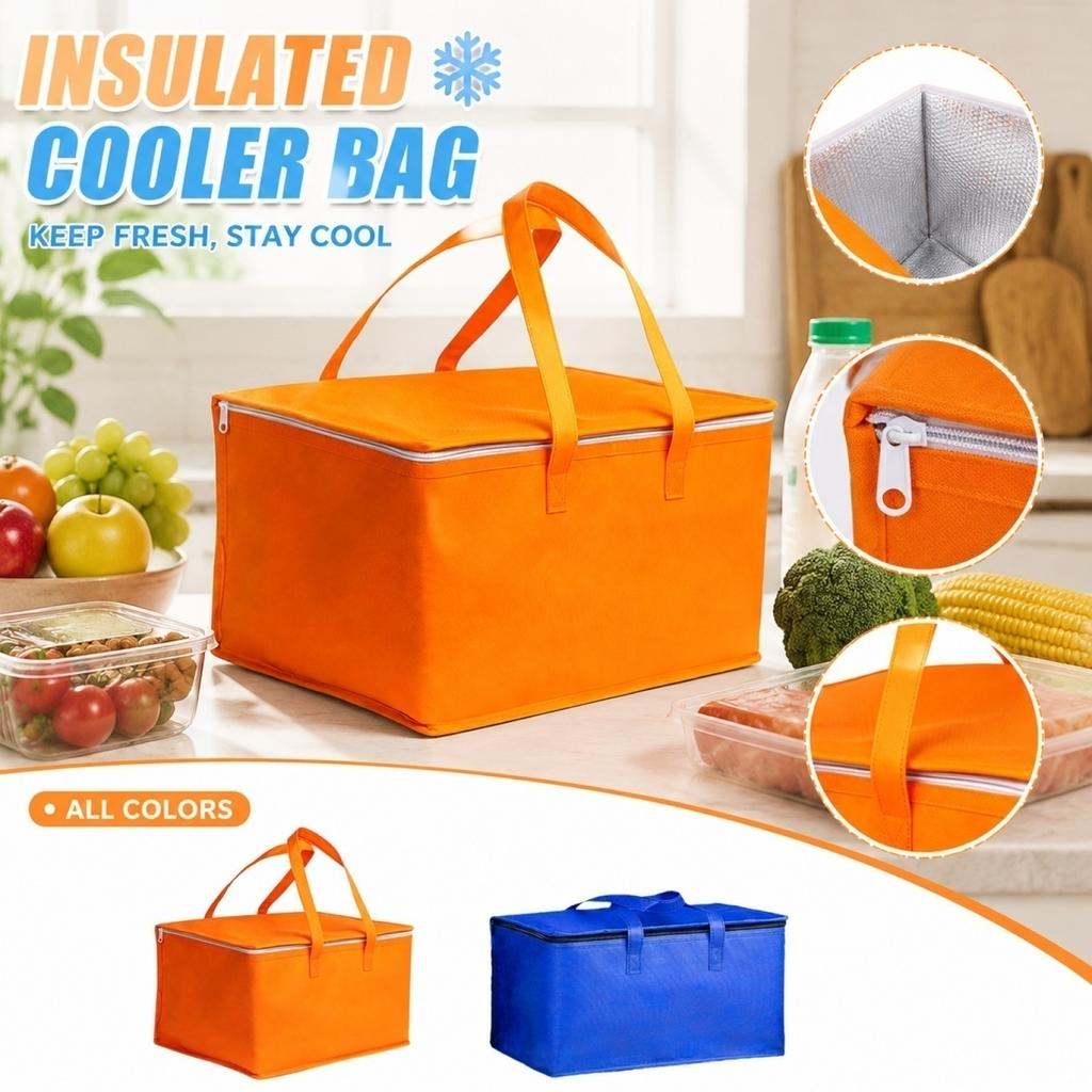 Large Capacity Insulated Cooler Bag Food Storage Thermal Lunch Bag Portable Reusable Cooler Tote for Fresh Food Cold Storage
