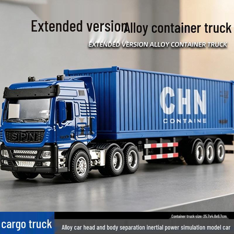 Alloy Simulation Semi-Trailer Tractor Toy Truck Model