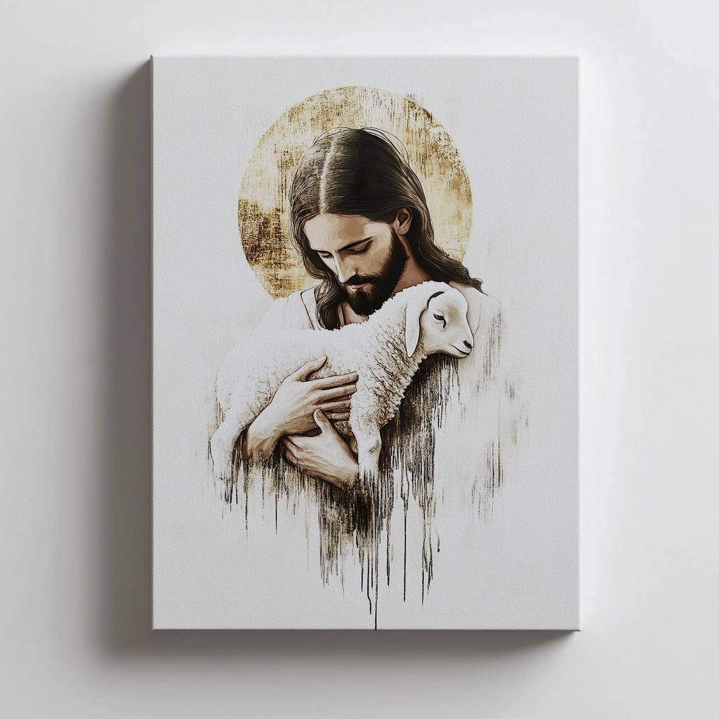 Jezus Z Barankiem Jezus Z Barankiem, 50X70 Cm, Bez Ramy, Papier Matowy 230 Gsm