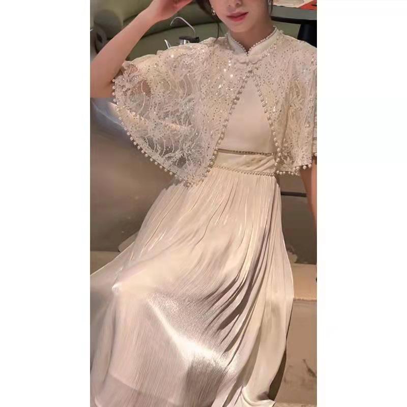 2025 Summer Elegant Chinese Lace Shawl Cardigan for Weddings and Meetings