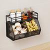 Wall Mounted Kitchen Storage Basket Carbon Steel Punch-Free Vegetable Drainage Basket Grid Spice Storage Shelf Vegetable Storage