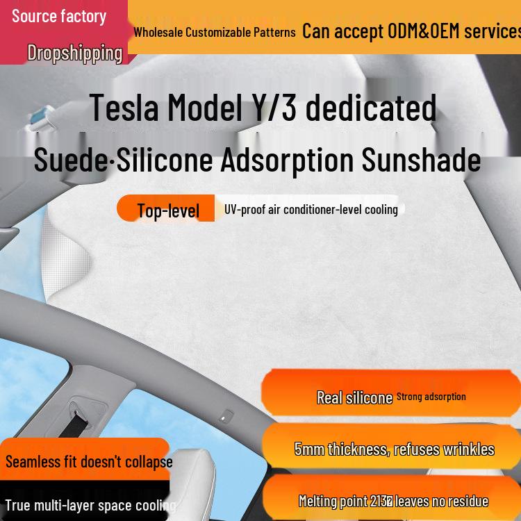 Tesla Model Y/3 Sunroof Sunshade - New Panoramic Heat Insulation Curtain