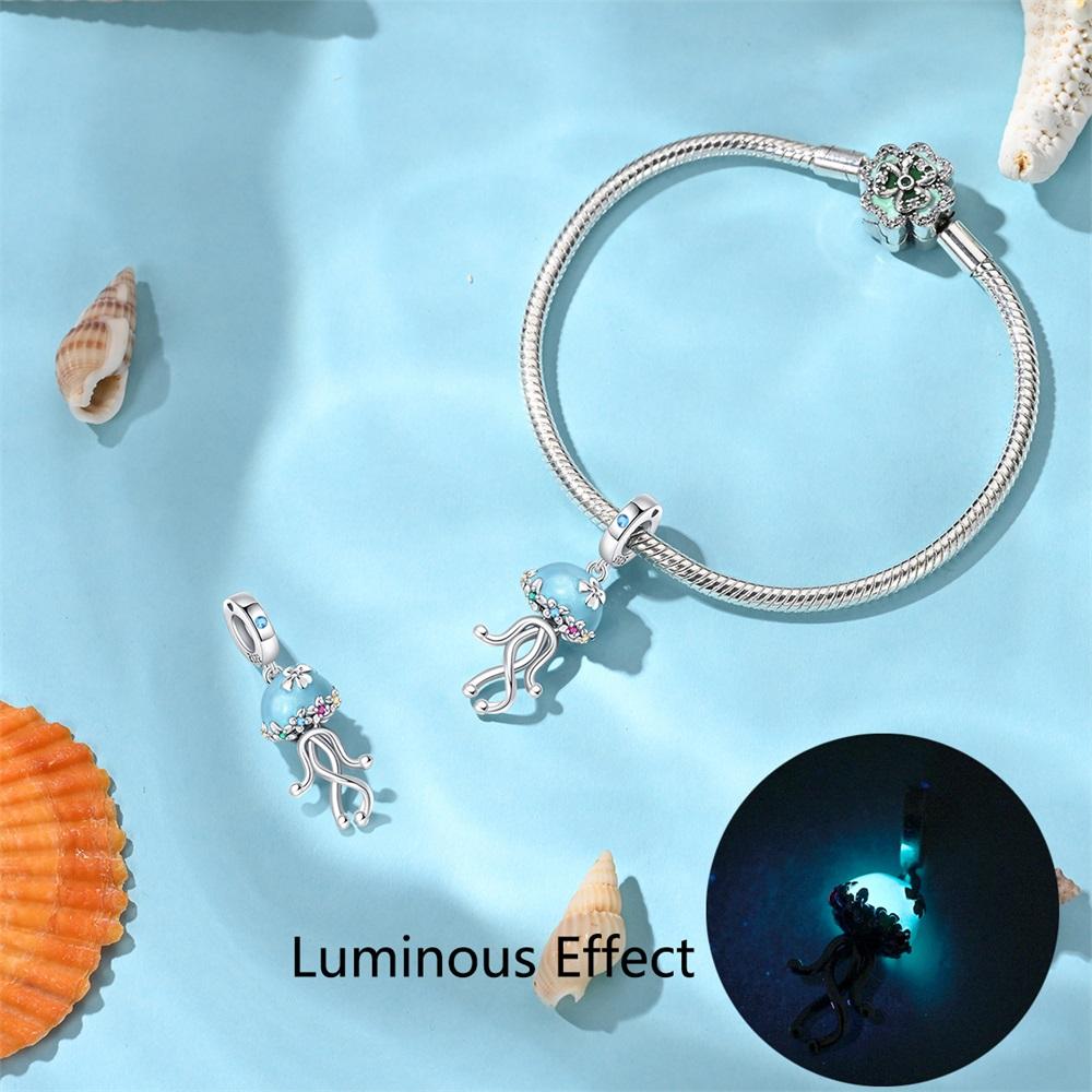 New 925 Sterling copper Summer Blue Ocean Turtle Starfish Dolphin Dangle Charms Fit Original Bracelet Necklace Zircon
