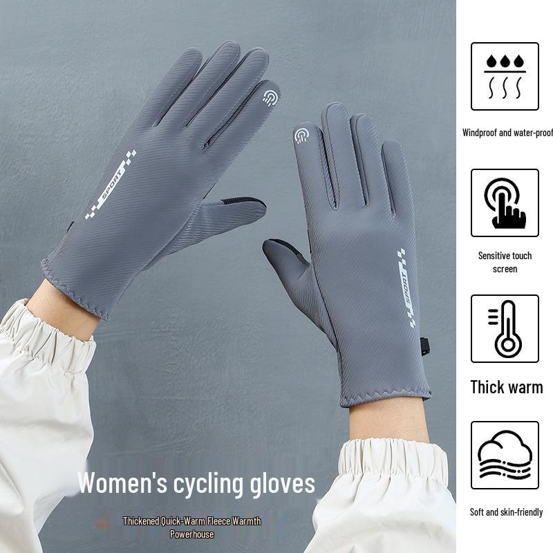 Unisex Waterproof Windproof Touchscreen Winter Gloves for Cycling, Driving, and Riding - Warm Velvet Lining for Cold Weather
