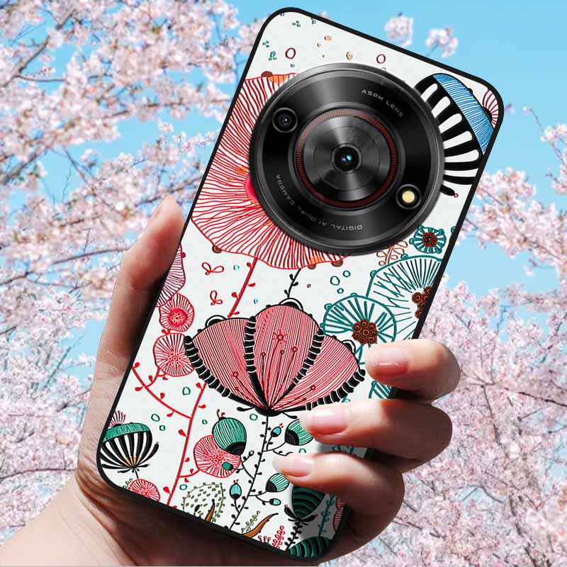 For ZTE Blade A75 5G 6.6" Cases 3D Relief Flower Soft Silicone Luxury Cover for ZTE Blade A75 5G 3D Phone Cases ZTE Blade Z2357N
