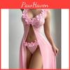 Of Europe The 2pcs And United States Sexy Love Interest Pajamas Female Temptation Open Fork Seethrough Halter Dress Long Skirt Thong Pants Two Sets