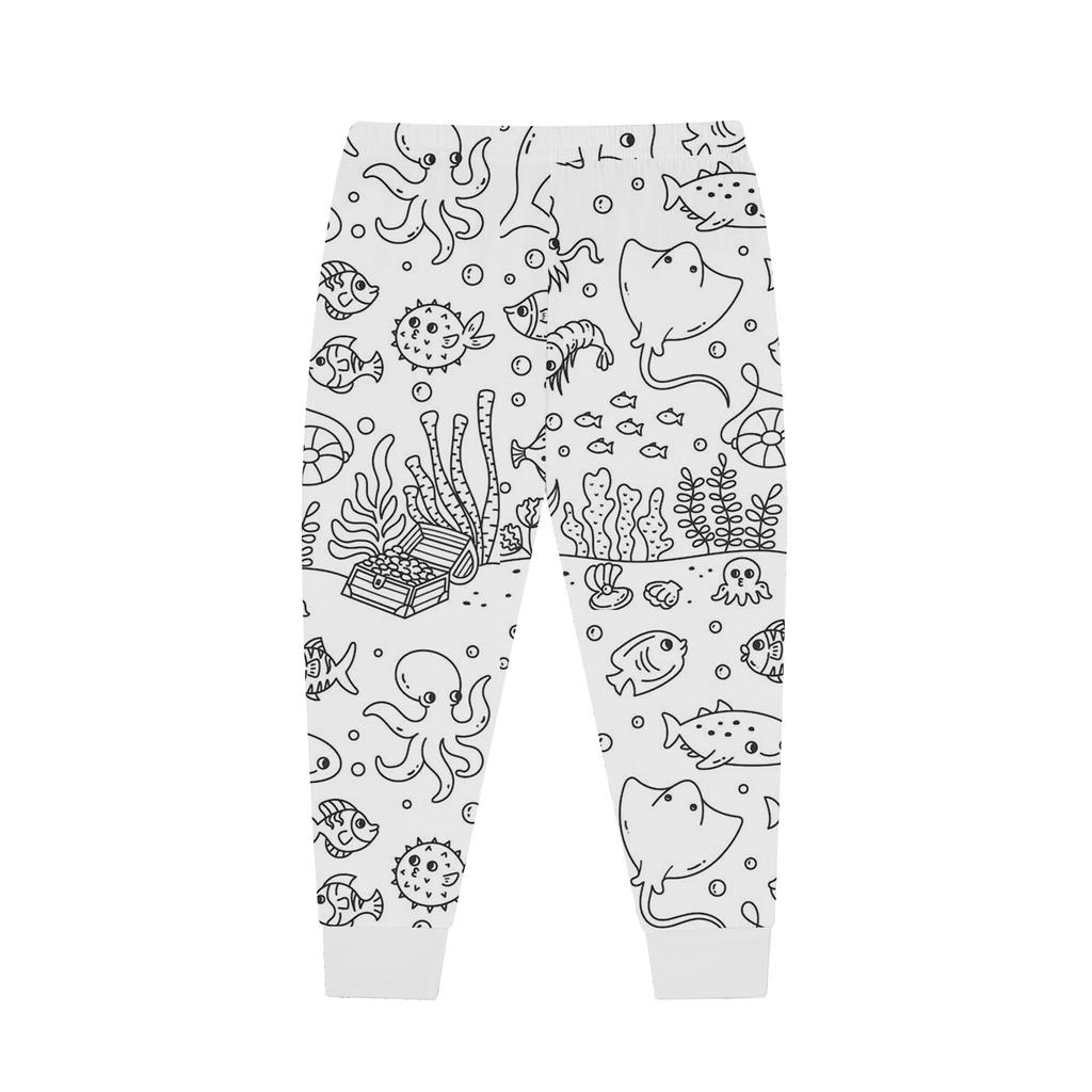 Kinder Homewear Set Skizze Färbung Spaß Hand bemalt Home Kleidung Pyjama Set