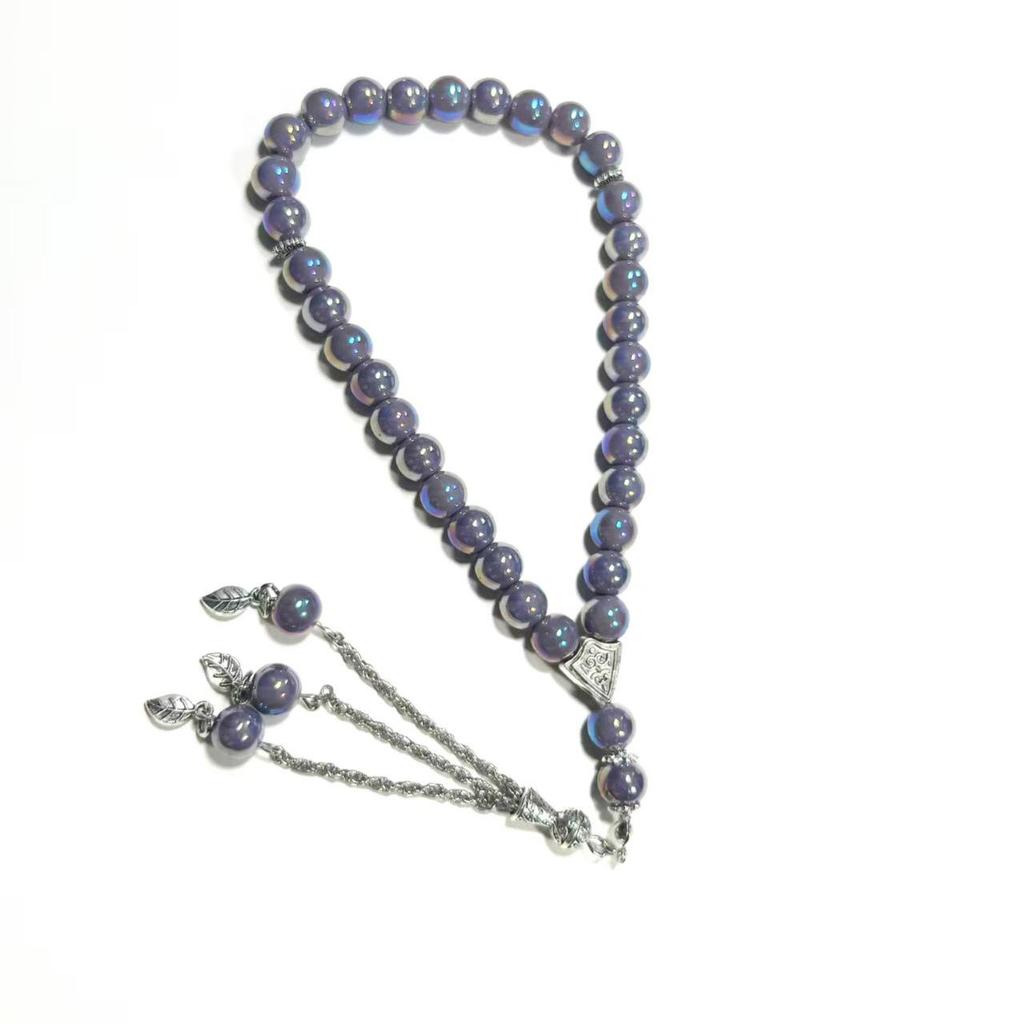 High-Temp Crystal Glass Islamic Prayer Bracelet 8mm UAE Muslim Beads