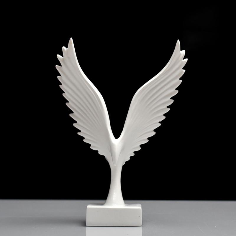 European Eagle/Angel Wing Statue Sculpture Figurine Resin Dapeng Spreading Collection Miniature for TV Cabinet Home Decoration